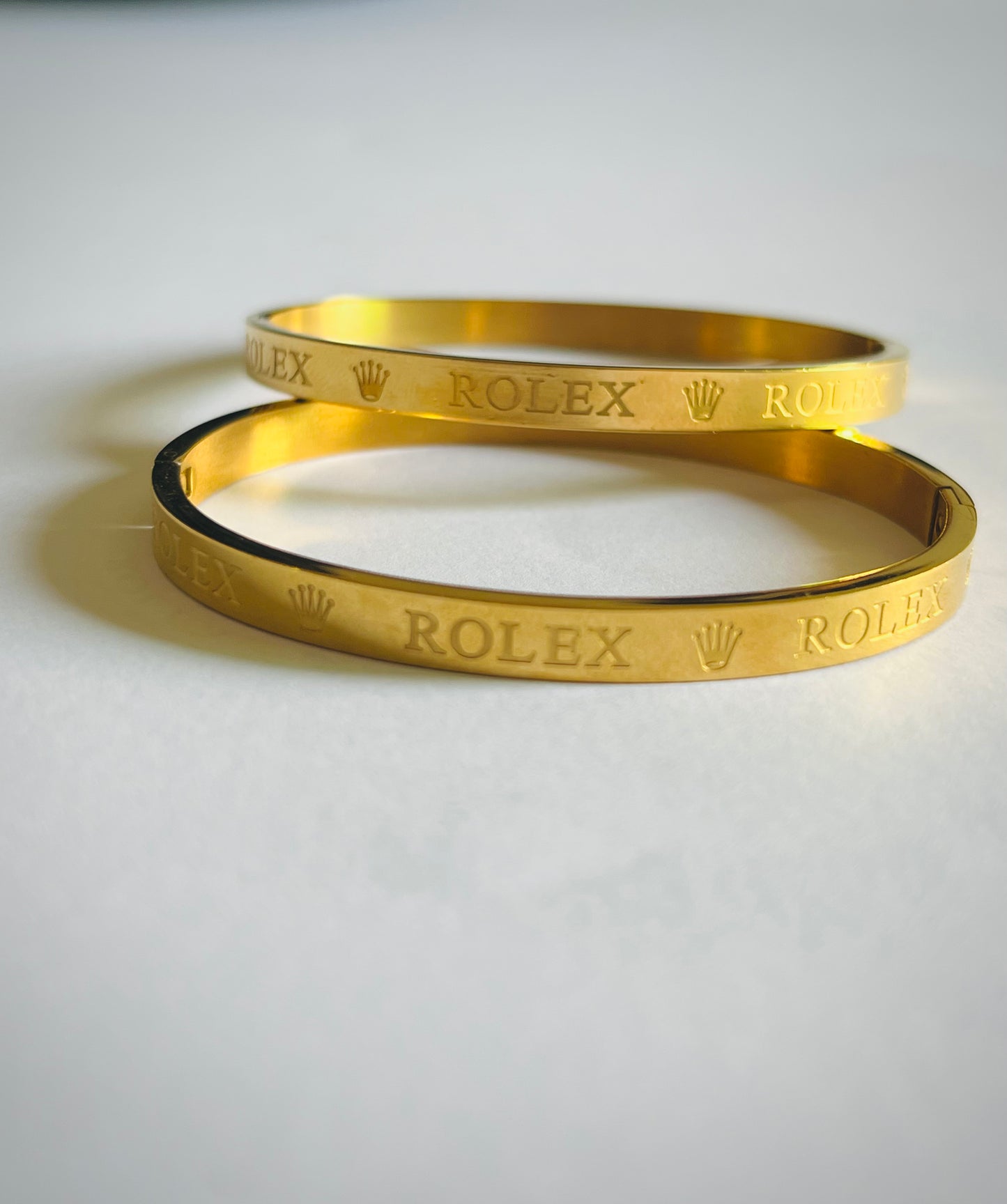 Rolex Gold-Tone Engraved Bangle Bracelet