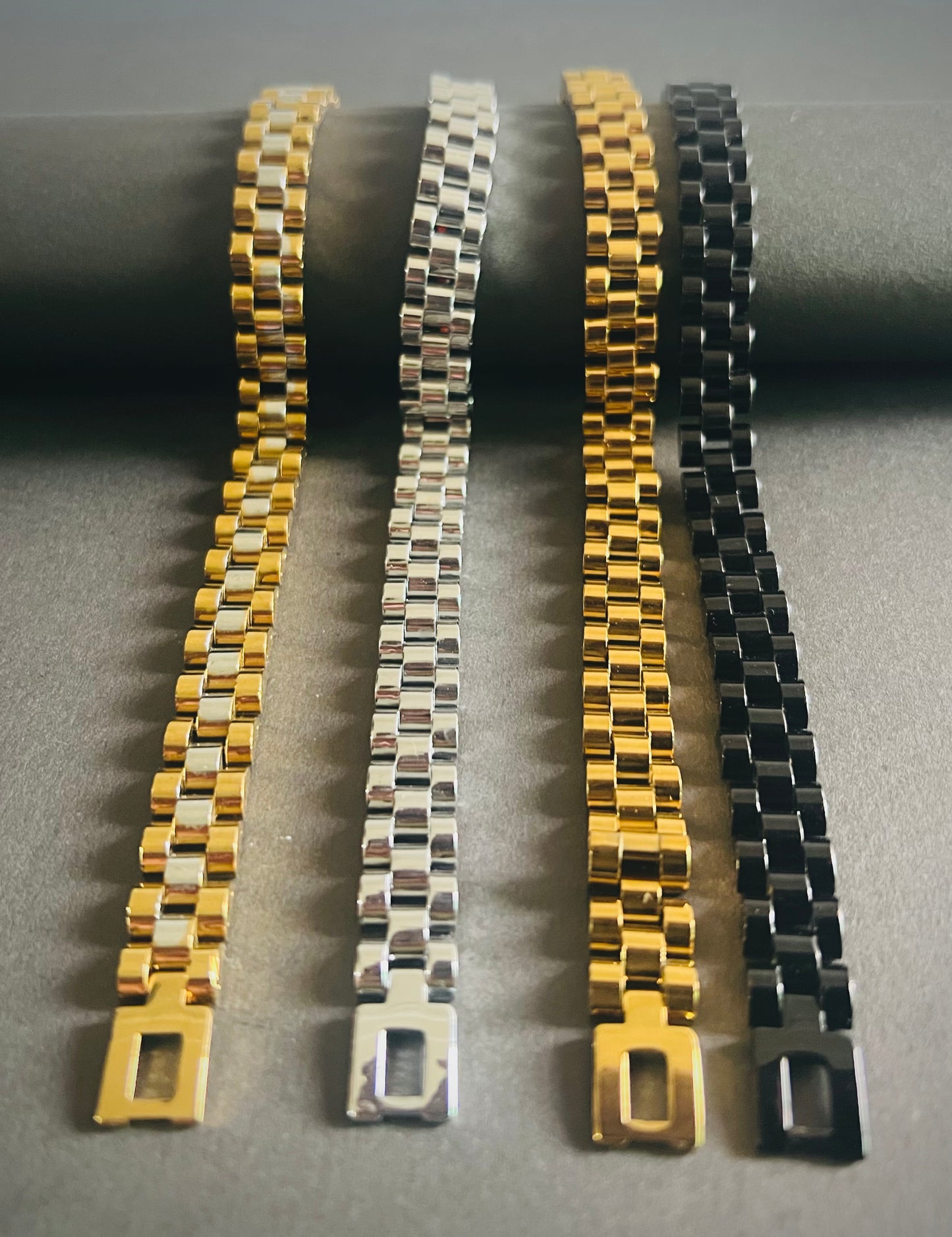 High-Polish Stainless Steel Link Bracelets