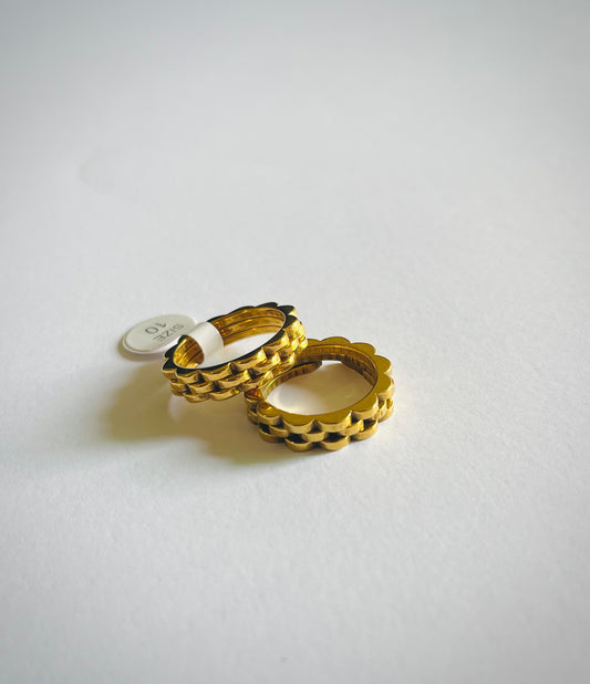 Gold-Tone Textured Rings